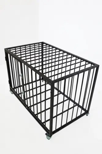 Клетка для собак wikiLAB v1 С КОЛЕСАМИ однодверная чёрная 103х65х65 см