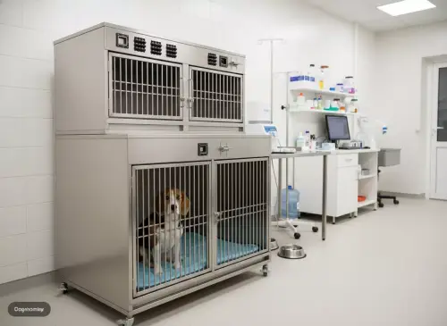 Модуль (стационар) wikiVET 3 клетки 2 яруса из нержавеющей стали 0002