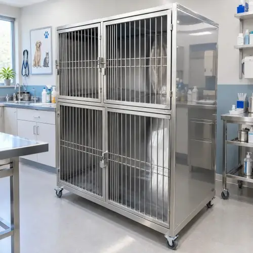 Модуль (стационар) wikiVET 3 клетки 2 яруса из нержавеющей стали 0001