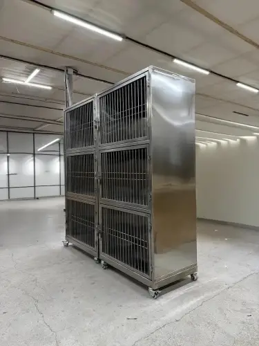 Модуль (стационар) wikiVET 3 клетки 3 яруса из нержавеющей стали 0001