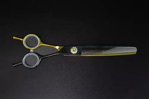 Ножницы MOON BENT 7.0 QQ70 black&gold филировочные изогнутые