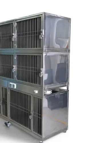 Модуль (стационар) wikiVET 11 клеток 3 яруса из нержавеющей стали 0001