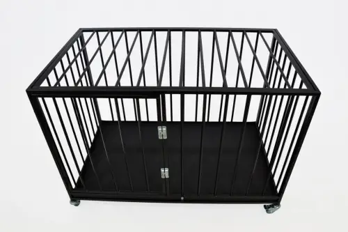 Клетка для собак wikiLAB v1 С КОЛЕСАМИ однодверная чёрная 103х65х65 см