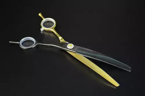 Ножницы MOON BENT 7.0 QQ70 black&gold филировочные изогнутые