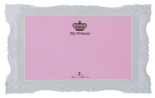 Коврик под миску My Princess, 44*28 см, серо-розовый
