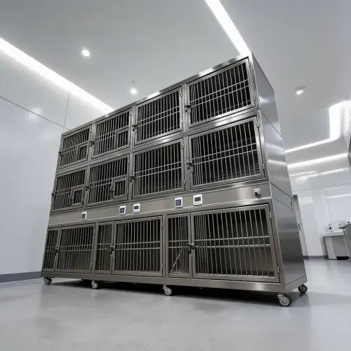 Модуль (стационар) wikiVET 11 клеток 3 яруса из нержавеющей стали 0002