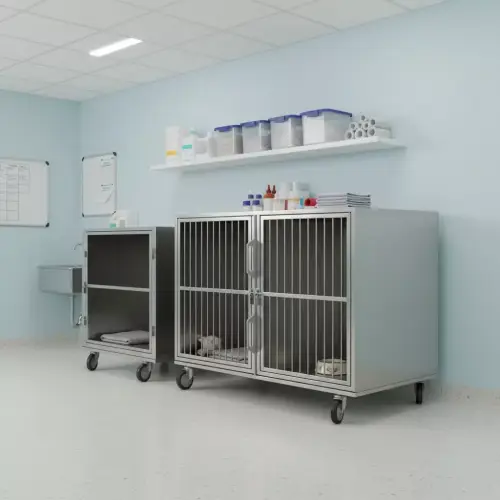 Модуль (стационар) wikiVET 1 клетки 1 яруса из нержавеющей стали 0001