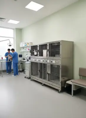 Модуль (стационар) wikiVET 5 клеток 2 яруса из нержавеющей стали 0006