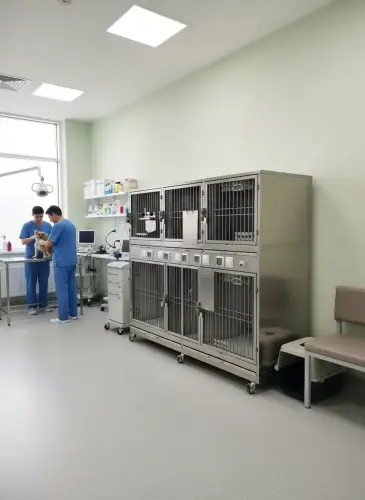 Модуль (стационар) wikiVET 5 клеток 2 яруса из нержавеющей стали 0006